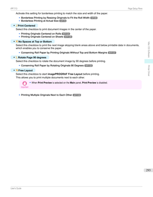 Page 293Activatethissettingforborderlessprintingtomatchthesizeandwidthofthepaper.