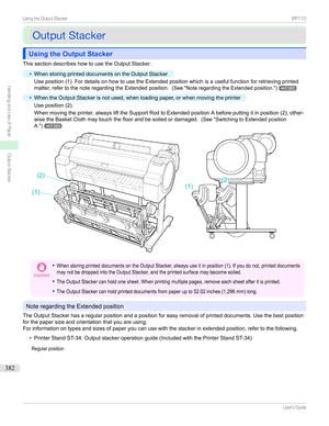 Page 382OutputStackerOutputStacker
Using the Output StackerUsing the Output Stacker
ThissectiondescribeshowtousetheOutputStacker.
