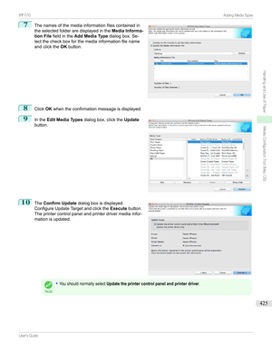 Page 4257
Thenamesofthemediainformationfilescontainedin
theselectedfolderaredisplayedinthe Media Informa-
tion File fieldinthe Add Media Type dialogbox.Se-
lectthecheckboxforthemediainformationfilename andclickthe OKbutton.8
Click OKwhentheconfirmationmessageisdisplayed.
9

Inthe Edit Media Types dialogbox,clickthe Update
button.
10

The Confirm Update dialogboxisdisplayed.
ConfigureUpdateTargetandclickthe Executebutton....