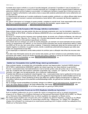 Page 642Ilprodottodeveessereconferitoaunpuntodiraccoltadesignato,adesempioilrivenditoreincasodiacquistodiun
nuovoprodottosimileoppureuncentrodiraccoltaautorizzatoperilriciclaggiodirifiutidiapparecchiatureelettricheed
elettroniche(RAEE)nonchpdibatterieeaccumulatori.Untrattamentoimpropriodiquestotipodirifiutipuzaverecon-
seguenzenegativesull'ambienteesullasaluteumanaacausadellesostanzepotenzialmentenocivesolitamentecon-...