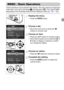 Page 4747
Various functions can be set from the menus. The menu items are organized 
under tabs, such as for shooting (4) and playback (1). The options differ 
depending on the Shooting mode and the Playback mode (pp. 196 – 199).
Display the menu.
zPress the n button.
Choose a tab.
zMove the zoom lever or press the qr 
buttons to choose a tab.
Choose an item.
zPress the op buttons to choose an item.zSome items require you to press the m or 
r button to display a submenu in which 
you change the setting.
Choose...