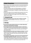 Page 97
Safety Precautions
 Before using the camera, please ensure that you read and understand the 
safety precautions described below. Always ensure that the camera is 
operated correctly.
 The safety precautions noted on the following pages are intended to 
instruct you in the safe and correct operation of the camera and its 
accessories to prevent injuries or damage to yourself, other persons and 
equipment.
 In the next few pages, the term equipment refers primarily to the camera 
and its power supply...