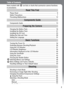 Page 5
3
Table of Contents
Please Read.........................................................................................  6
Safety Precautions ..............................................................................  7
Preventing Malfunctions ...................................................................  12
Components Guide ............................................................................  13
Charging the Battery Pack...