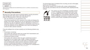 Page 160160
Before Use
Basic Guide
Advanced Guide
Camera Basics
Auto mode / Hybrid 
Auto mode
Other Shooting 
Modes
P Mode
Playback Mode
Wi-Fi Functions
Setting Menu
Accessories
Appendix
Index
Before Use
Basic Guide
Advanced Guide
Camera Basics
Auto mode / Hybrid 
Auto mode
Other Shooting 
Modes
P Mode
Playback Mode
Wi-Fi Functions
Setting Menu
Accessories
Appendix
Index
To prevent these types of problems from occurring, be sure to thoroughly \
secure your Wi-Fi network.
Only use this camera’s Wi-Fi function...