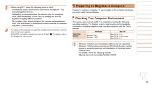 Page 9090
Before Use
Basic Guide
Advanced Guide
Camera Basics
Auto Mode / Hybrid 
Auto Mode
Other Shooting 
Modes
P Mode
Playback Mode
Wi-Fi Functions
Setting Menu
Accessories
Appendix
Index
Before Use
Basic Guide
Advanced Guide
Camera Basics
Auto Mode / Hybrid 
Auto Mode
Other Shooting 
Modes
P Mode
Playback Mode
Wi-Fi Functions
Setting Menu
Accessories
Appendix
Index
•	When using NFC, keep the following points in mind.
- Avoid strong impact between the camera and smartphone. This 
may damage the devices.
-...