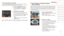 Page 7272
Changing	Slideshow	SettingsYou can set up slideshows to repeat, and you can change the transitions 
between images and the display duration of each image.
1	 Access	the	setting	screen.
zzPress the  button, and then 
choose [Slideshow] on the [1] tab 
(=
  21).
2	 Configure	the	settings.
zzChoose a menu item to configure, and 
then choose the desired option ( =  21).
zzTo start the slideshow with your settings, 
choose [Start] and press the  
button.
zzTo return to the menu screen, press the 
 button....