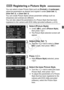 Page 135135
You can select a base Picture Style such as [Portrait] or [Landscape ], 
adjust its parameters as des ired and register it under [User Def. 1], 
[User Def. 2 ], or [User Def. 3 ].
You can create Picture Styles whose parameter settings such as 
sharpness and contrast are different.
You can also adjust the parameters of a Picture Style that has been 
registered to the camera with EOS Utility (provided software, p.410).
1Select [Picture Style].
  Under [z 1], select [Picture Style], 
then press < 0>.
X...