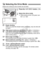 Page 112112
Single and continuous drive modes are provided.
1Press the  button. (9 )
2Select the drive mode.
 While looking at the LCD panel, turn 
the < 5> dial.
u : Single shooting
When you press the shutter button completely, only one shot will 
be taken.
o :High-speed continuous shooting  (Max. approx. 6 shots/sec.)
i :Low-speed continuous shooting  (Max. approx. 3 shots/sec.)
While you hold down the shutter  button completely, shots will be 
taken continuously.
B : Silent single shooting
The shooting sound...