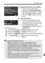 Page 345345
Using Eye-Fi Cards
5Check the [Access point SSID:].
 Check that an access point is 
displayed for [ Access point SSID: ].
  You can also check the Eye-Fi card’s 
MAC address and firmware version.
  Press the < M> button to exit the 
menu.
6Take the picture.
X The picture is transferred and the 
 icon switches from gray (Not 
connected) to one of the icons below.
  For transferred images,  O is 
displayed in the shooting information 
display (p.246).
H (Gray) Not connected : No connection with access...