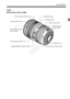 Page 2121
Nomenclature
Lens
EF24-105mm f/4L IS USM
Focus mode switch (p.35) 
Hood mount (p.37) 
Focusing ring (p.80, 111)  Image Stabilizer switch (p.38)  Lens mount index (p.35) Contacts (p.13) Zoom position
index (p.36) 
Zoom ring (p.36) 
Infrared index 
Distance scale 
φ77mm filter thread
(front of lens) 
COPY  