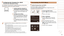 Page 133133
1
2
3
4
5
6
7
8
9
10
Cover 
Before Use
Common Camera 
Operations
Advanced Guide
Camera Basics
Auto Mode / 
Hybrid Auto Mode
Other Shooting 
Modes
Tv, Av, M, C1, 
and C2 Mode
Playback Mode
Wi-Fi Functions
Setting Menu
Accessories
Appendix
Index
Basic Guide
P Mode
Configuring the Computer for a Wi-Fi 
Connection (Windows Only)
On	a	computer	running	Windows,	configure	the	following	settings	before	connecting the camera to the computer wirelessly.
1	 Confirm	that	the	computer	is	connected to the access...