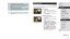 Page 124124
Editing Movies
 Still Images  Movies
You can cut movies to remove unneeded portions at the beginning or end 
(excluding digest movies (= 36)).
1 Choose [].
 z
Following steps 1 – 5 in “Viewing” 
(= 103), choose [] and press the [] 
button.
 z The movie editing panel and editing bar 
are now displayed.
2 Specify portions to cut.
 z(1) is the movie editing panel, and (2) is 
the editing bar.
 zPress the [][] buttons to choose [] 
or [].
 z To view the portions you can cut 
(identified by [] on the...