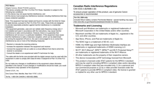 Page 214214
1
2
3
4
5
6
7
8
9
10
Cover 
Before Use
Common Camera 
Operations
Advanced Guide
Camera Basics
Auto Mode / 
Hybrid Auto Mode
Other Shooting 
Modes
Tv, Av, M, and 
C Mode
Playback Mode
Wi-Fi Functions
Setting Menu
Accessories
Appendix
Index
Basic Guide
P Mode
 
Trademarks and Licensing
•	 Microsoft and Windows are trademarks or registered trademarks of 
Microsoft Corporation in the United States and/or other countries.
•	 Macintosh and Mac OS are trademarks of Apple Inc., registered in the 
U.S. and...