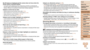 Page 144144
1
2
3
4
5
6
7
8
9
10
Cover 
Before Use
Common Camera 
Operations
Advanced Guide
Camera Basics
Auto Mode
Other Shooting 
Modes
P Mode
Playback Mode
Wi-Fi Functions
Setting Menu
Accessories
Appendix
Index
Basic Guide
Tv, Av, and M 
Mode
No AF frames are displayed and the camera does not focus when the 
shutter button is pressed halfway.
•	 To have AF frames displayed and the camera focus correctly, try composing the 
shot with higher-contrast subject areas centered before you press the shutter button...