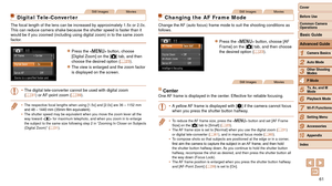 Page 6161
1
2
3
4
5
6
7
8
9
10
Cover 
Before Use
Common Camera 
Operations
Advanced Guide
Camera Basics
Auto Mode
Other Shooting 
Modes
P Mode
Playback Mode
Wi-Fi Functions
Setting Menu
Accessories
Appendix
Index
Basic Guide
Tv, Av, and M 
Mode
Still ImagesMovies
Digital Tele-Converter
The focal length of the lens can be increased by approximately 1.5x or 2\
.0x. 
This can reduce camera shake because the shutter speed is faster than it\
 
would be if you zoomed (including using digital zoom) in to the same z\...