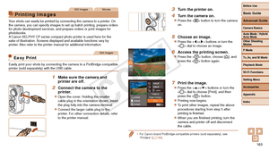 Page 163Before Use
Basic Guide
Advanced Guide
Camera Basics
Auto Mode / Hybrid 
Auto Mode
Other Shooting 
Modes
P Mode
Tv, Av, and M Mode
Playback Mode
Wi-Fi Functions
Setting Menu
Accessories
Appendix
Index
163
Before Use
Basic Guide
Advanced Guide
Camera Basics
Auto Mode / Hybrid 
Auto Mode
Other Shooting 
Modes
P Mode
Tv, Av, and M Mode
Playback Mode
Wi-Fi Functions
Setting Menu
Accessories
Appendix
Index
Still ImagesMovies
Printing Images
Your shots can easily be printed by connecting the camera to a...