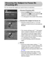 Page 9797
You can choose the subject you want to focus on and shoot.
Choose [Tracking AF].
zPress the n button to choose [AF 
Frame] from the 4 tab, then press the qr 
buttons to choose [Tracking AF].
X will appear in the center of the screen.
Choose the subject to focus on.
zPoint the camera so that   is on the 
subject you want to focus on and press the 
q button.
XThe camera will beep and   will appear 
when a subject is detected. The camera 
will continue to track the subject within a 
certain range even if...