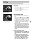 Page 111111
You can trim the beginnings and ends of recorded movies.
Choose *.
zFollow Steps 1 – 3 on p. 33 to choose  *, 
then press the  m button.
XThe movie editing panel and the movie 
editing bar will appear.
Set the editing range.
zPress the op  buttons to choose   or 
.
zIf you press the qr  buttons to move  ,   
will appear at points where the movie can 
be edited. If you choose  , you can trim 
the beginning of the movie from  . If you 
choose  , you can trim the end of the 
movie from  .
zEven if you...