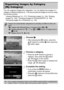 Page 132132
You can organize images into categories. You can display the images in a 
category in filtered playback (p. 115) and process all images at once by using 
the functions below.
•“Viewing Slideshows” (p. 117), “Protecting Images” (p. 124), “Erasing 
Images” (p. 128), “Choosing Images for Printing (DPOF)” (p. 149), 
“Choosing Images for a Photobook” (p. 154)
Choose  ;.
zAfter pressing the  m button, press the 
op  buttons to choose ; , then press the 
m  button again.
Choose a category.
zPress the op...