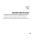 Page 169169
Useful Information
This chapter introduces how to use the separately sold accessories 
and Eye-Fi card (also sold separa tely), troubleshooting tips, and 
contains lists of functions and items that appear on the screen.
10
 