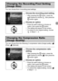 Page 5959
You can choose from 4 recording pixel settings.
Choose the recording pixel setting.
zAfter pressing the m button, press the 
op  buttons to choose  , then press the 
m  button again.
Choose an option.
zPress the op  buttons to choose an 
option, then press the  m button.
XThe setting will appear on the screen.zTo restore to the original setting, choose 
 in Steps 1 – 2.
You can choose from the following 2 compression ratios (image quality):   
(Fine),  (Normal).
Choose the compression ratio 
setting....