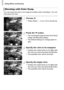 Page 70Adding Effects and Shooting
70
You can swap one color in an image for another when recording it. You can 
only swap one color.
Choose Y.
zFollow Steps 1 – 2 on p. 62 to choose  Y.
Press the  p button.
XThe unchanged image and the Color Swap 
image will alternately display.
XThe default setting is to change green to 
gray.
Specify the color to be swapped.
zPosition the center frame so it is filled with 
the color you want and press the  q button.
XThe specified color will be recorded.
Specify the target...