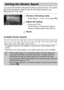 Page 108
108
You can set the shutter to the speed at which you want to shoot. The camera 
will set the appropriate aperture value for the shutter speed you set.
M stands for “Time value”.
Choose a Shooting mode.
zFollow Steps 1 – 2 on  p. 64 to choose  M.
Adjust the setting.
zTouch the [1/125].zTouch the bar, or drag it left or right, to 
choose a shutter speed, then touch  Ú.
Shoot.
Available Shutter Speeds
• 2 indicates 2 seconds, 03 indicates 0.3 second and 1/160 indicates 1/160 
second.
• Depending on the...