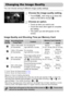 Page 116
116
You can choose among 4 different image quality settings.
Choose the image quality setting.
zTouch ø, then drag up or down the 
menu on the left to choose  .
Choose an option.
zTouch an item you want to set.zTouch the menu item again to complete 
the setting.
XThe option you set will appear on the 
screen.
Image Quality and Shooting  Time per Memory Card
•Based on Canon’s testing standards.
• Recording will automatically stop when the clip file size reaches 4 GB, or when the 
recording time reaches...