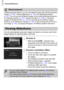 Page 124
Viewing Slideshows
124
You can automatically play back images recorded to a memory card. Each 
image displays for approximately 3 seconds.
Choose ..
zAfter touching  ø, drag the menu 
appearing on the left side of the screen up 
or down to choose  ., then touch the menu 
item again.
Choose a transition effect.
zTouch an effect to choose it.zTouch the menu item again to complete 
the setting.
XThe slideshow will start a few seconds 
after [Loading image...] appears.
zIn filtered playback  (p. 123), only...