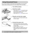 Page 178
178
If you use AC Adapter Kit ACK-DC40 (sold separately), you can use the 
camera without worrying about how much charge is left in the battery.
Turn off the camera.
Insert the coupler.
zFollow Step 2 on p. 17 to open the cover, 
then insert the coupler as shown until it 
locks into place with a click.
zFollow Step 5 on  p. 18 to close the cover.
Plug the cord into the coupler.
zOpen the cover and fully insert the plug 
into the coupler.
Connect the power cord.
zConnect the power cord to the compact...