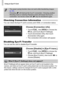 Page 180
Using an Eye-Fi Card
180
Checking Connection Information
You can check the Eye-Fi card’s access point SSID, or connection status.
Choose [Connection info].
zTouch ø, then n  to choose the 
3  tab, and touch [Eye-Fi Settings].
zTouch [Connection info], then touch 
[Connection info] again.
XThe connection info screen will appear.
Disabling Eye-Fi Transfer
You can set the card to disable Eye-Fi transfer.
Choose [Disable] in [Eye-Fi trans.].
zTouch  ø, then n  to choose the 
3  tab, and touch [Eye-Fi...