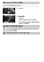 Page 54
54
You can shoot with the flash turned off.
Touch .
Choose !.
zTouch  !.zTouch  ! again to make the setting.XOnce set,  ! will appear on the screen.zTo turn the flash back on, follow the steps 
above to choose  .
Turning the Flash Off
What if a flashing   appears?
When you press the shutter button halfway  in low light conditions where camera 
shake is likely, a flashing   will appear on the screen. Attach the camera to a 
tripod to prevent it from moving.
You can also choose items by touching   in Step...