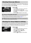 Page 94
94
You can shoot an object at a close distance or even shoot extreme close-ups 
of it. The focusing range is approximately 3 – 50 cm (1.2 in. – 1.6 ft.) from the 
end of the lens at maximum wide angle (j).
Choose  e.
zTouch  ø, then drag up or down the 
menu on the left to choose  .
zTouch  e, then touch  e again to complete 
the setting.
XOnce set,  e will appear on the screen.
When it is difficult to focus because your shot contains subjects that are both 
near and far, you can change the focusing...