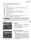 Page 101* Editing
101
Summary for “1 Viewing Movies” (p. 34)
You can trim the beginnings and ends of recorded movies in one-second 
increments.
Select *.
●Follow Steps 1 to 3 on p. 34, select * and 
press the m button.
XThe movie editing panel and the movie 
editing bar will display.
Set the editing range.
●Press the op buttons and select   or 
.
●Press the qr buttons or turn the Â dial 
to move  .   will display at each one-
second interval. If you select  , you can 
trim the beginning of the movie from  . If...