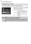 Page 138Changing Shooting Functions
138
Displaying the Overlay
You can display gridlines for vertical and horizontal guidance, or a 3:2 guide 
to confirm the printable area for L size or postcard size prints.
●Select [Disp. Overlay], then press the qr 
buttons to select an option.
Grid Lines A grid overlays the display.
3:2 GuideThe areas outside the 3:2 range are 
grayed out. This area will not print 
when printing on paper with a 3:2 
aspect ratio.
BothBoth grid lines, and the 3:2 guide 
will display.
•In...