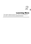 Page 4141
Learning More
This chapter explains the parts of the camera and what displays on 
the screen, as well as the basic operating instructions.
2
 