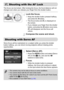 Page 84
84
The focus can be locked. After locking the focus, the focal distance will not 
change even when you release your finger from the shutter button.
Lock the focus.
●Keep the shutter button pressed halfway 
and press the q button.
●The focus locks and  % is displayed on 
the screen.
●If you release your finger from the shutter 
button, and press the  q button once more, 
%  will disappear and the focus will 
unlock.
Compose the scene and shoot.
Since focus will be maintained on a subject while you press...