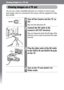 Page 128126
Viewing Images on a TV set
Viewing Images on a TV set
You can use a video-compatible television as a monitor to shoot or play 
back images when it is connected to the camera with the supplied AV Cable 
AVC-DC300. 
1Turn off the Camera and the TV. (p. 
32)
Also turn the television off.
2Connect the AV cable to the 
camera’s A/V OUT terminal.
Slip your fingernail under the left edge of the 
terminal cover to open it and insert the cable 
securely.
3Plug the other ends of the AV cable 
to the VIDEO IN...