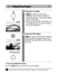 Page 9492
 
  Magnifying Images
To Cancel the Magnified Display
Press the MENU button to return to the normal display.
Movie frames and index playback images cannot be magnified.
1Press the   button.
 appears on the monitor, 
indicating you can further magnify the 
image (up to approx. 10 times) by holding 
down the
  button.
 When you press the   or   button, you 
can display the next or previous image at 
the same magnification.
2Press the SET button.
 
appears on the monitor, indicating 
you can scroll the...