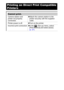 Page 112110
Printing on Direct Print Compatible 
Printers
Cannot print.
Camera station and 
printer not properly 
connected.zAttach the camera station to the 
printer securely with the supplied 
cable.
Printer power is off.zTurn on the printer.
Incorrect print connection.zIn the   (Set up) menu, select 
[Print Method] and select [Auto] 
(p. 27).
 