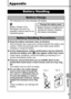 Page 117  Appendix
115
Appendix
Batter y Handling
Battery Charge
The following icon and message will display.
Batter y Handling Precautions
zKeep the battery terminals clean at all times.
Dirty terminals may cause poor contact between the battery and 
camera. Polish the terminals with a soft cotton swab before 
charging or using the battery.
zAt low temperatures, battery performance may be reduced 
and the low battery icon ( ) may appear earlier than usual.
Under these conditions, revive the battery by warming...