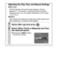 Page 8886
Adjusting the Play Time and Repeat Settings
zPlay Time
Sets the duration that each image displays. Choose 
between 3*–10 seconds, 15 seconds and 30 seconds. 
Displaying time can vary slightly depending on the image.
* Default setting.
zRepeat 
Sets whether the slide show stops when all the slides have 
been displayed or continues until stopped.
1Select [Set up] and press  .
2Select [Play Time] or [Repeat] and then 
the desired option.
zPressing the MENU button 
cancels the setting.
 