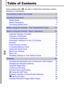 Page 42
Table of Contents
Items marked with a  are lists or charts that summarize camera 
functions or procedures.
Please Read   . . . . . . . . . . . . . . . . . . . . . . . . . . . . . . . . . . . . . . 5
Safety Precautions   . . . . . . . . . . . . . . . . . . . . . . . . . . . . . . . . . 6
Preventing Malfunctions   . . . . . . . . . . . . . . . . . . . . . . . . . . . . 11
Using the Wireless Controller   . . . . . . . . . . . . . . . . . . . . . . . . 16
Using the LCD Monitor   . . . . . . . . . . . . . ....