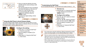 Page 4040
1
2
3
4
5
6
7
8
9
Cover
Preliminary	Notes	and	Legal	Information
Contents:		
Basic	Operations
Advanced	Guide
Camera	Basics
Smart
	Auto	Mode
Other	Shooting	Modes
P	Mode
Wi-Fi	Functions
Setting	Menu
Accessories
Appendix
Index
Basic	Guide
Playback	Mode
Cover
Advanced	Guide
2Smart	Auto	Mode
XXOnce you start the self-timer, the lamp 
will blink and the camera will play a self-
timer sound.
XXTwo seconds before the shot, the blinking 
and sound will speed up. (The lamp will 
remain lit in case the flash...