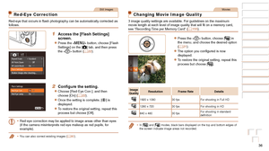 Page 3636
Before Use
Basic Guide
Advanced Guide
Camera Basics
Auto Mode / Hybrid 
Auto Mode
Other Shooting 
Modes
P Mode
Playback Mode
Wi-Fi Functions
Setting Menu
Accessories
Appendix
Index
Before Use
Basic Guide
Advanced Guide
Camera Basics
Auto Mode / Hybrid 
Auto Mode
Other Shooting 
Modes
P Mode
Playback Mode
Wi-Fi Functions
Setting Menu
Accessories
Appendix
Index
Still Images
Red-Eye Correction
Red-eye that occurs in flash photography can be automatically corrected as 
follows.
1 Access the [Flash...