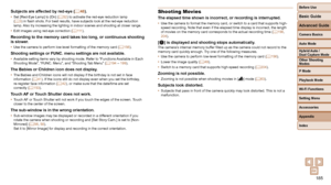 Page 185185
Before Use
Basic Guide
Advanced Guide
Camera Basics
Auto Mode
Other Shooting 
Modes
P Mode
Playback Mode
Wi-Fi Functions
Setting Menu
Accessories
Appendix
Index
Hybrid Auto / 
Dual Capture Mode
Subjects are affected by red-eye (=  48).• Set [Red-Eye Lamp] to [On] ( =  52) to activate the red-eye reduction lamp 
(=  3) in flash shots. For best results, have subjects look at the red-eye r\
eduction 
lamp. Also try increasing the lighting in indoor scenes and shooting at closer\
 range.
•  Edit images...