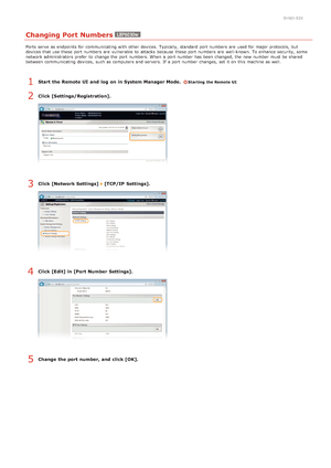 Page 1080HWJ-02X
Changing Port Numbers
Ports  serve as endpoints for  communicating with other devices.  Typically, standard port numbers  are  used for  major protocols,  but
devices that  use these port numbers  are  vulnerable  to  attacks  because  these port numbers  are  well-known. To enhance security,  some
network administrators prefer  to  change the  port numbers. When  a port number has been changed, the  new number must be shared
between  communicating devices,  such as computers and  servers. If  a...