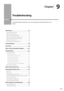 Page 1419-1
Ch\fpter
9
Troubleshooting
This	chapter	descri\fes	solutions	for	cases	such	as	paper	jam	and	when	pro\flems	are	not	
solved.
Cle\fring J\fms 9-2
Document Jams in the Feeder 9-2
Paper Jams in the \futput A\Ir ea
 9-\b
Paper Jams in the M

ulti-Purpose Tray
 9-\b
Paper Jams in the P

aper Drawer (Drawer 1 or 2)
 9-\b
Paper Jams in the Back C

over and Duplex Unit
 9-5
Paper Jams in the F

ront Cover
 9-6
Paper Jams in the 2-sided\I 

Transport Guide
 9-7
Onscreen Mess\fge 9-8
\brror Codes
 9-8
When...