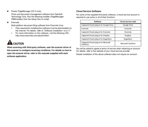 Page 1616
zPresto! PageManager (OS X only)
Photo and document management software from NewSoft 
Technology Corp. Run the following installer (PageManager/
PM8Installer) from the Setup Disc to install.
zEvernote
Multi-platform document filing software from Evernote Corp.
 Files required for installing this software must be downloaded via 
the Internet. For details, refer to Software Installation on p.17.
 For more information on this software, visit the following URL:
http://www.evernote.com/about/intl/en/
When...