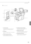 Page 7715
Nomenclature
 
▀ Vue  interne 
 
1
2
34
5 6
 
 1 Cartouche de toner 
 Cette cartouche contient du toner. Retirer cette 
cartouche lors de son remplacement par une 
neuve. 
 2 Capot avant 
 A ouvrir pour dégager le papier en cas de bourrage 
dans 
 l'ensemble de transport de fixation. 
 3 Capot de remplacement du toner 
 Ouvrir pour remplacer la cartouche de toner.  
 4 Ensemble de transport de fixation 
 Tirer l'ensemble de transport de fixation pour 
supprimer un bourrage de papier. 
 5...